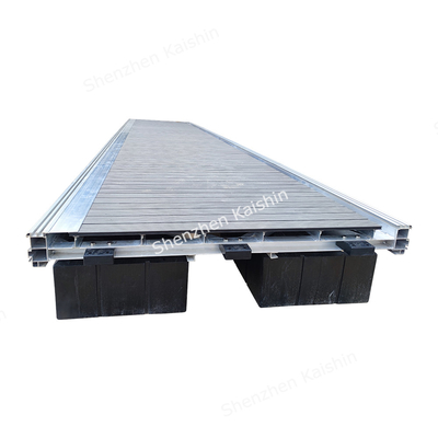Portable Aluminum Alloy Floating Docks Marina Pontoon With Mooring Cleats And WPC Decking