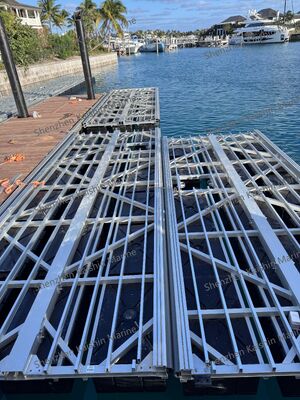 Customizable UV and Saltwater Resistant Floating Dock Pontoon with Easy Assembly for Marinas and Boat Mooring