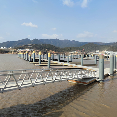 Marina Floating Dock Aluminum Gangways With UHMW Rollers Rubber Block Accessories Aluminum Ramps Floating Pontoon Bridge