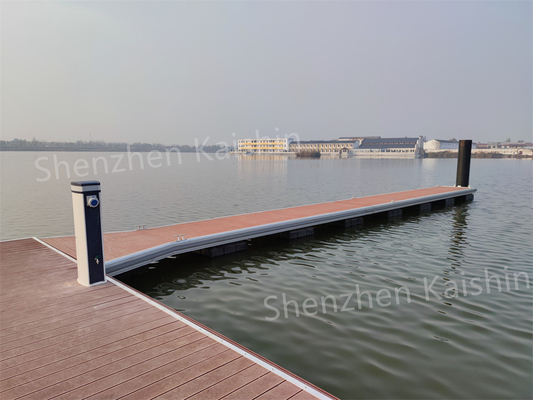एर्गोनोमिक डिजाइन फ्लोटिंग फिंगर डॉक स्टेनलेस स्टील क्लैट के साथ एल्यूमीनियम फ्लोटिंग पोंटून